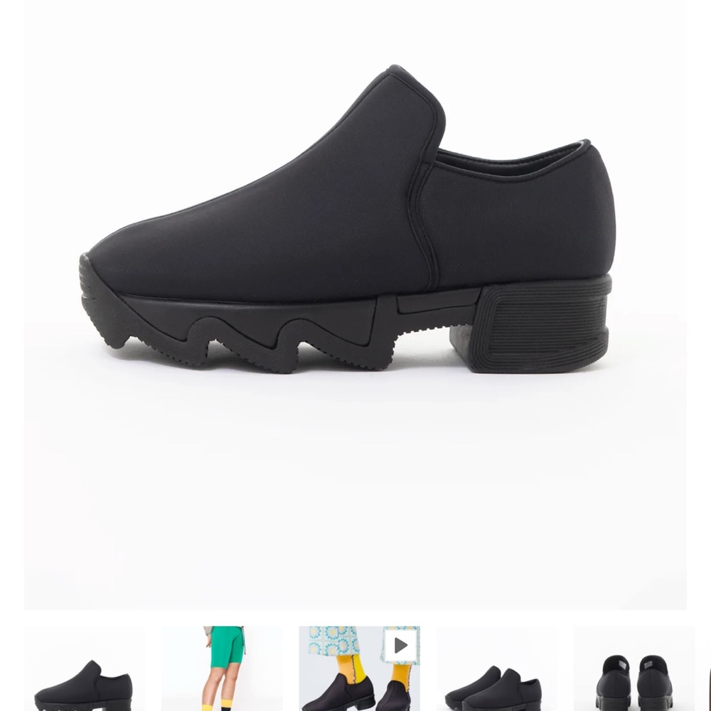 Women's Black Slip-On Platform Sneakers